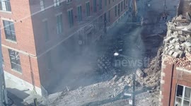 Wall collapses onto Montreal street