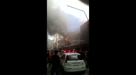 Fire breaks out in house at Porto Alegre, Brazil