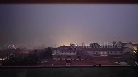 Impressive lightning storm in Cusco, Peru