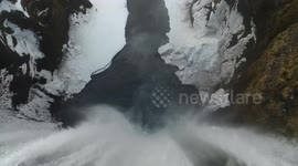 Flight over Skogafoss
