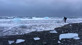 Jokusarlon ice beach makes a nature photographer's job easy