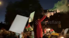 Thousands of pro-Palestine protesters gather outside Parliament demanding a ceasefire