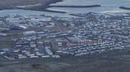 Iceland volcanic activity: Grindavik viewed from the air the night the town was rocked by a series of earthquakes