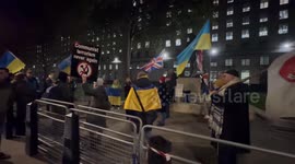 Pro-Ukraine protest in London attracts only a dozen as thousands join pro-Palestine rally a few hundred meters away