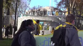 Amnesty Ireland protest outside US embassy  in Dublin calling for ceasefire in Gaza