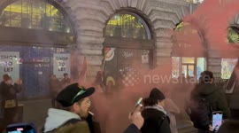 Pro-Palestine protesters set off fireworks in West End as police allow thousands to march through central London