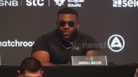 Anthony Joshua THREATENS Big Baby Miller on stage- I will come over there and SMACK you in your FACE