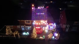 Home draws locals with its Christmas light display in County Durham, UK