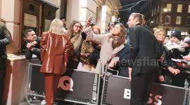 Mollie King, Louis Theroux, and more celebs greet fans before GQ Men of the Year Awards