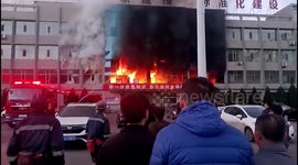 Further footage: Office building engulfed in raging flames, killing at least 26 in China