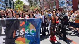 School student activists hold School Strike 4 Climate action protest march, Sydney, NSW, Australia