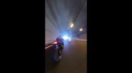 High-speed close call: Motorbike in Sakarya, Turkey, comes so close to car he smashes a wing mirror off