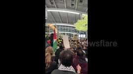 Netherlands: Hundreds Sit In At Utrecht Railway Station To Demand Gaza Ceasefire