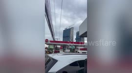 Crane snaps as Philippines earthquake rattles buildings