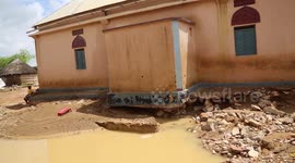 Streets flooded by heavy rain in Baidoa, Somalia
