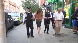 Archive footage of Suella Braverman as she is sacked as Home Secretary in UK