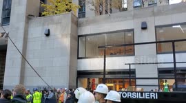 Christmas Tree Arrives at Rockefeller Center in New York City