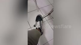 Water leaking causes flood in cafeteria