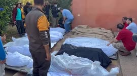 People mourn martyrs in Khan Yunis, Palestine