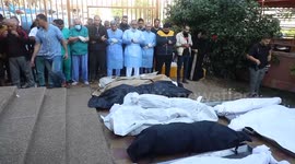 Gazans mourn people who died during the conflict between Palestine and Israel