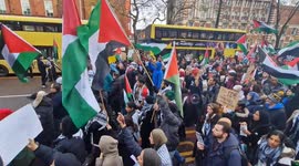 Pro Palestine Protest Takes to the Streets Of Manchester, & heads towards the city centre from Whitworth Park