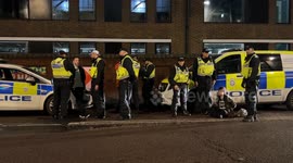 Police arrest four pro Palestinian protestors after refusing to move from Waterloo