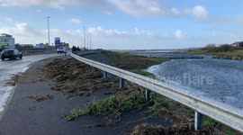 Destruction in Co Galway, Ireland as Storm Debi batters the coast of Ireland
