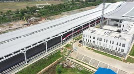 The fastest train in Indonesia speed up to 350 km/hour #aerialfootage