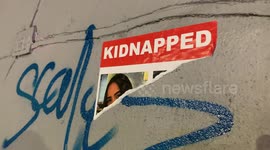 Posters of kidnapped Israelis torn down from wall in Westminster, London, amid rising antisemitism