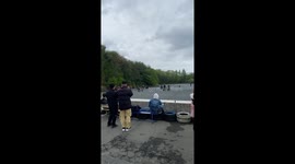 Wheelie mishap: motorbike throttle sticks, leads to spectator scare