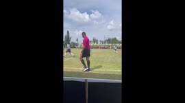 Camp football referee amuses fans during match in Thailand
