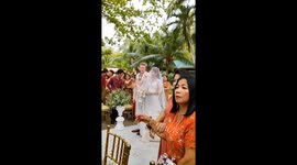 Earthquake hits wedding ceremony as couple walk down the aisle