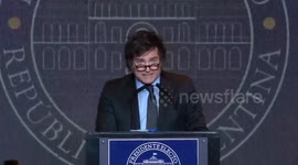 Javier Milei's first speech as President Elect in Buenos Aires, Argentina
