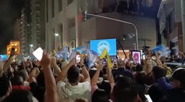 Argentina election: Javier Milei supporters in Buenos Aires celebrate after their man wins presidency