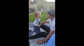 Sassy toddler startles annoying uncle by showcasing a tiny fraction of her attitude