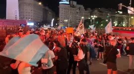 Milei's Supporters Marching to Meet its Leader in Buenos Aires, Argentina