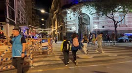 People arriving to Milei's Bunker in Buenos Aires, Argentina