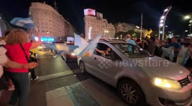 Milei's supporters celebrating in the heart of Buenos Aires, Argentina