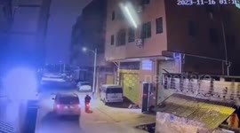 Van flips up on road and lands on passing motorcycle rider