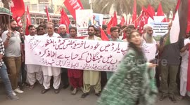 Labor organizations demand social security for all citizens in Karachi, Pakistan