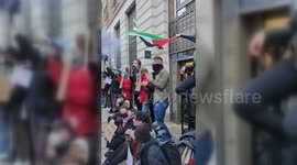 Climate Activists Protest BP Activity Off Gaza in London, UK