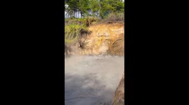 Locals bathe in Sulphur hot spring in the Philippines