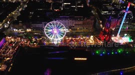 Edinburgh's Christmas market and castle lit up with festive cheer