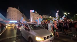 Argentina election: Javier Milei's supporters celebrate in the heart of Buenos Aires
