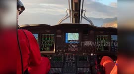 Sardegna Aerial Unit Rescues Drifting Boat Amidst Rocky Waters In Saridnia, Italy