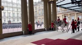 The King and President of South Korea arrive at Buckingham Palace in London, UK