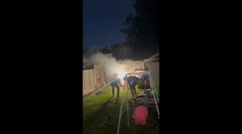 Fireworks Unexpectedly Go Boom in the Backyard