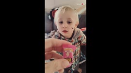 Cute toddler tries a sour candy for the very first time *Hilarious Reaction*
