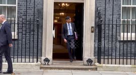 Rishi Sunak leaves 10 Downing Street ahead of PMQs