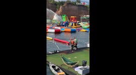 Man mistakes water skipper for a submarine *HILARIOUS WATER PARK FAIL!*